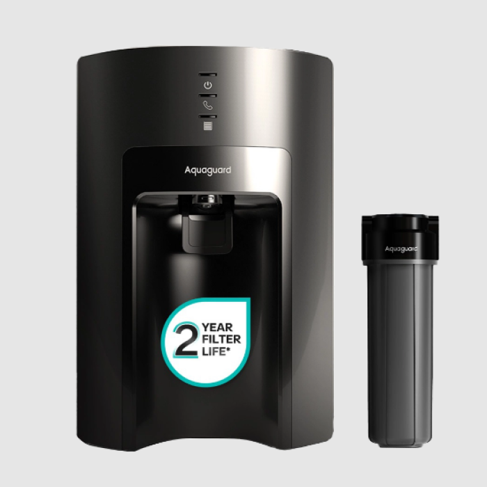 Aquaguard Sure Delight 2X Aquasaver RO+UV+UF+MC Stainless Steel Water Purifier | 2 Year Filter Life | With Mega Sediment Filter